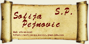 Sofija Pejnović vizit kartica